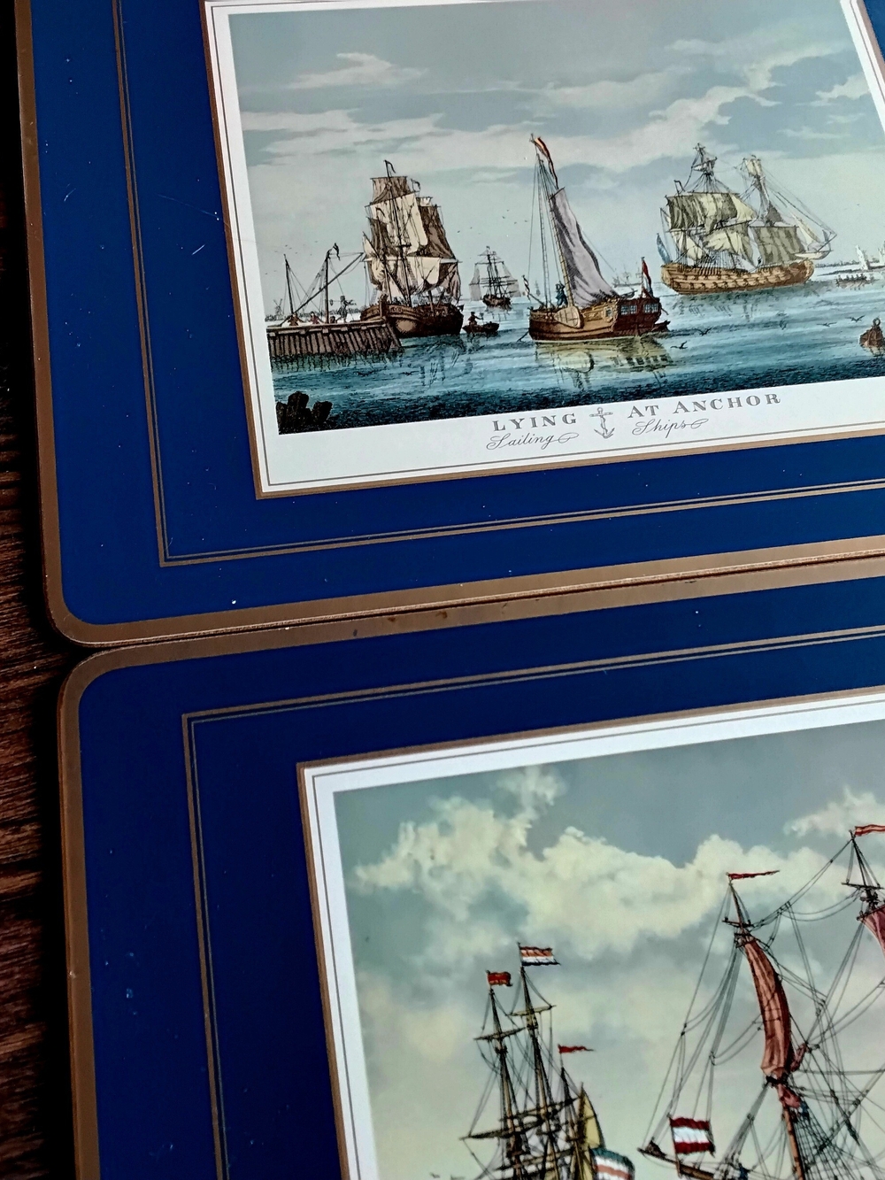 Vintage Pimpernel Acrylic Placemats Of Clipper Ships. Nautical. Set of 9 - Picture 10 of 13
